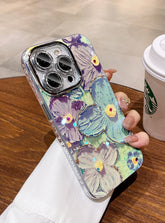 Floral Glitter Laser Phone Case